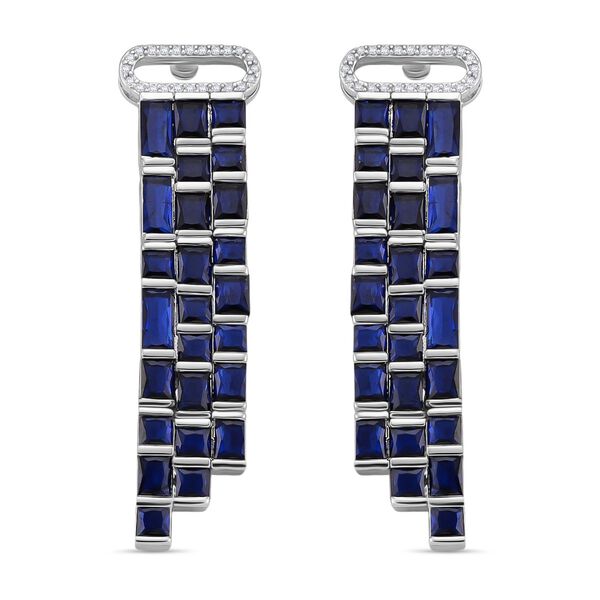 Wei&szlig;er Zirkonia, Glas Ohrringe, Nickelfreies Messing, Silberfarben