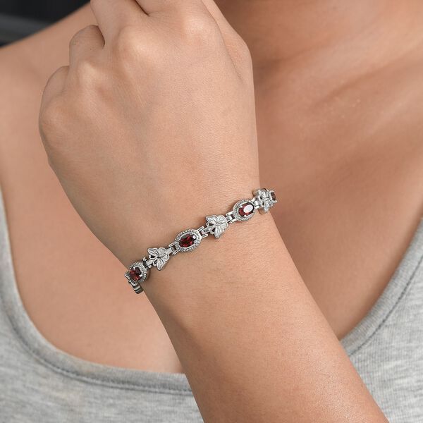 Rotes Granat 26,75cm Armband - 2,86 ct. image number 3