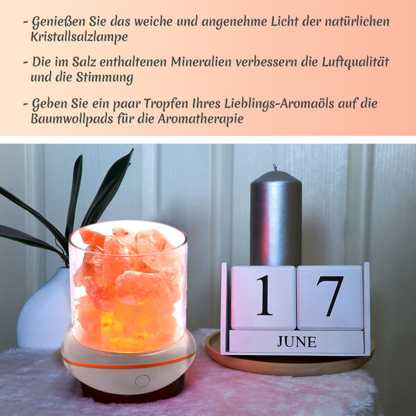 The 5th Season Aromatherapie Himalayan-Salzlampe mit 5 Baumwollpads, 9,8x10,8cm, ca. 500g image number 5
