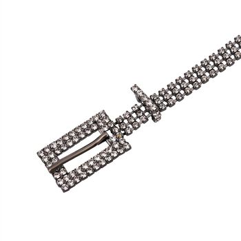 Kristall G&uuml;rtel, L120cm, schwarz