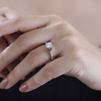 Moissanit und afrikanischer Rubin-Ring - 1,30 ct.