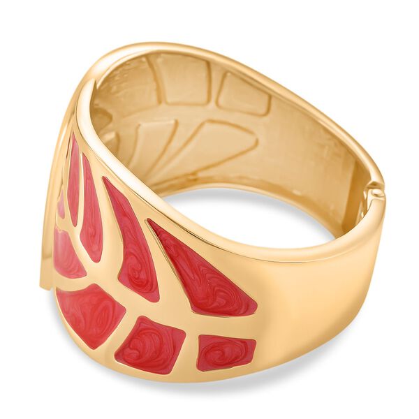 Emaille-Armband in Fuchsia mit Blattmuster, ca. 17 cm image number 5