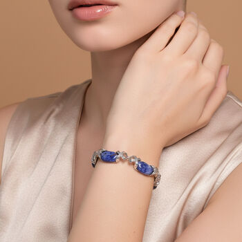 Schwarzes Obsidian 15,25+2,5cm Armband - 65 ct.