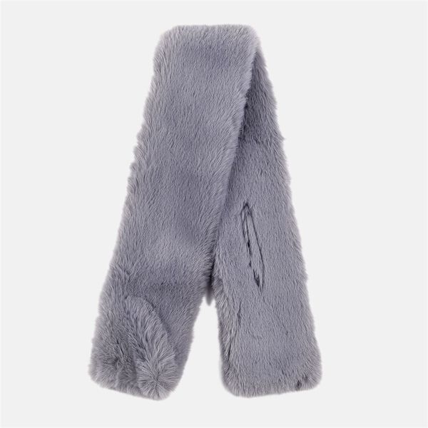 Superweicher Kunstfell Schal, 65x18 cm, Grau image number 2