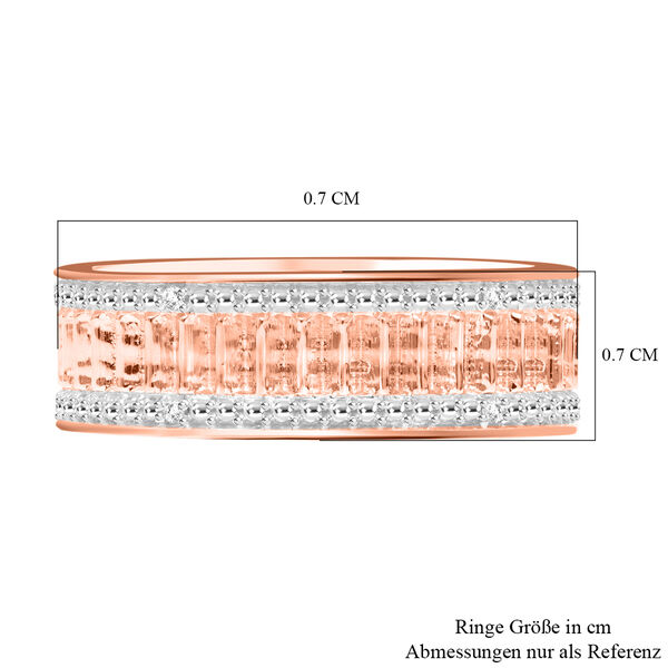 Wei&szlig;er Diamant Ring 925 Silber 750 Ros&eacute;gold Vermeil (Gr&ouml;&szlig;e 18.00) image number 5
