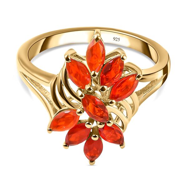 Purpurroter Feueropal-Ring - 0,84 ct.