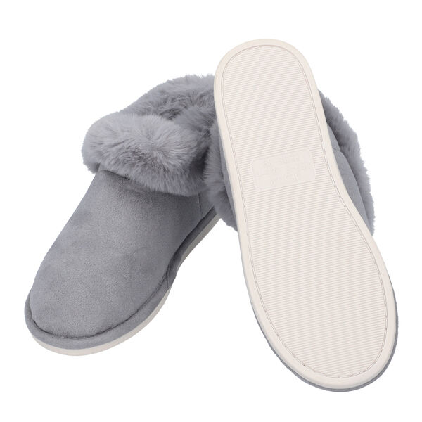 Gem&uuml;tliche Hausschuhe aus Kunstfell, Gr&ouml;&szlig;e 36-38, Grau image number 2