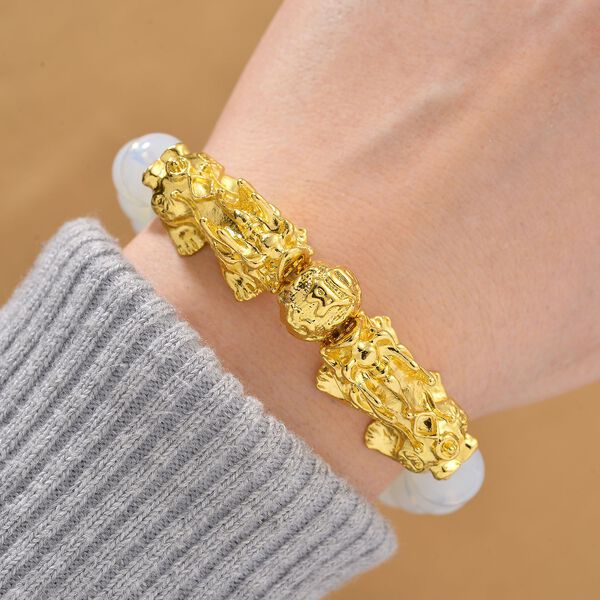 Opalit Flexibles Pixiu Armband, vergoldet ca. 150.00 ct image number 1