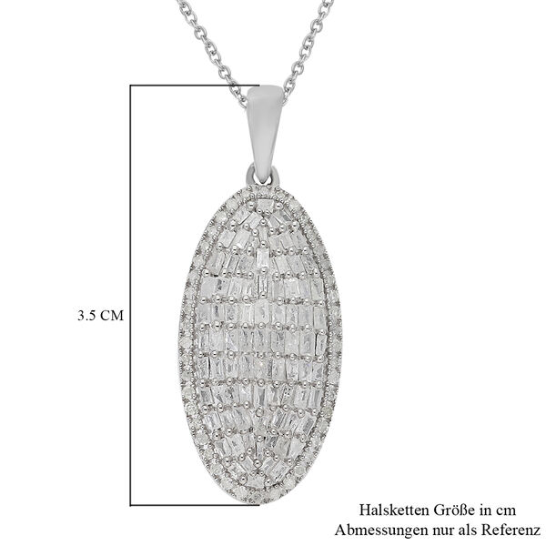 Diamant Cluster Anhänger mit Kette 50 cm 925 platiniert ca. 1,00 ct image number 6