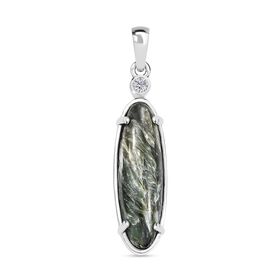Sibirischer Seraphinite und Zirkon Anhänger - 4,68 ct.