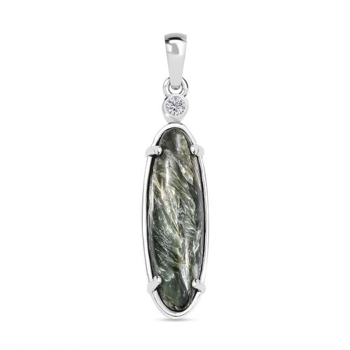 Sibirischer Seraphinite und Zirkon Anhänger - 4,68 ct. image number 0