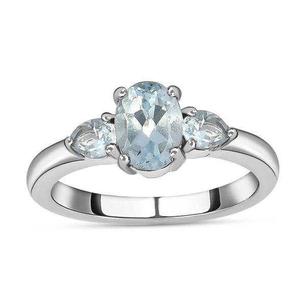 Himmelblauer Topas Ring, Edelstahl (Gr&ouml;&szlig;e 16.00) ca. 1,28 ct image number 4