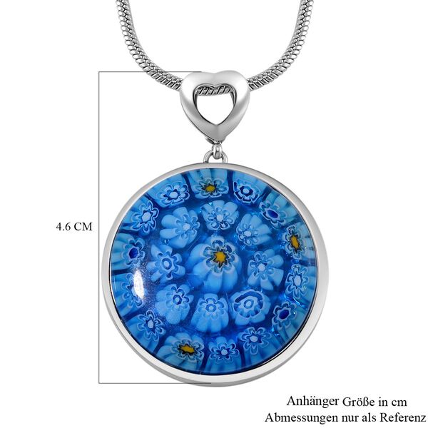 Blauer Anhänger im Murano-Stil mit Kette, 60-71cm image number 5