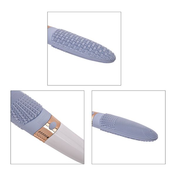 Elektrische Reinigungs-Vibrations-Badebürste mit langem Griff, 43x6,5x4cm, Blau image number 9