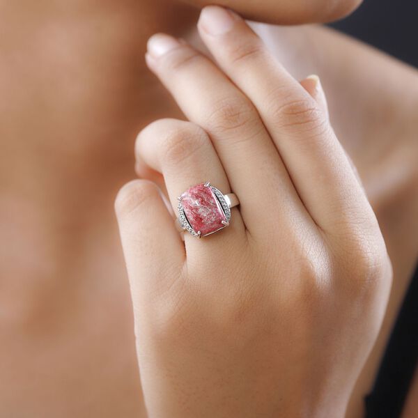 Norwegischer Thulit und Zirkon-Ring - 8,48 ct. image number 3