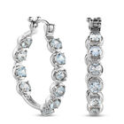 Himmelblaue Topas Creolen Edelstahl ca. 6,14 ct