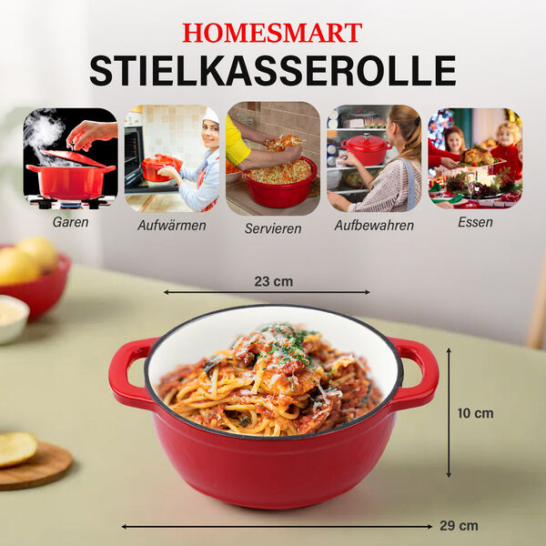 HOMESMART: 3L Schmortopf, 23 cm (⌀), Rot  image number 2