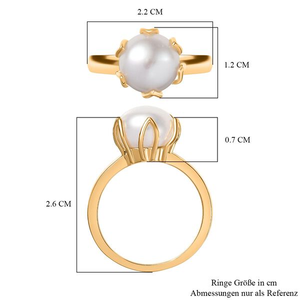 EVER TRUE Weiße Süßwasser Perle (10-10.5 mm) Ring Nickelfreies Messing (Größe 18.00) 5.60 ct image number 7