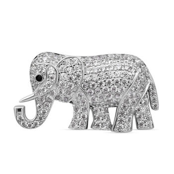 Lustro Stella - wei&szlig;er Zirkonia-Anh&auml;nger, 925 Silber rhodiniert ca. 2.06 ct