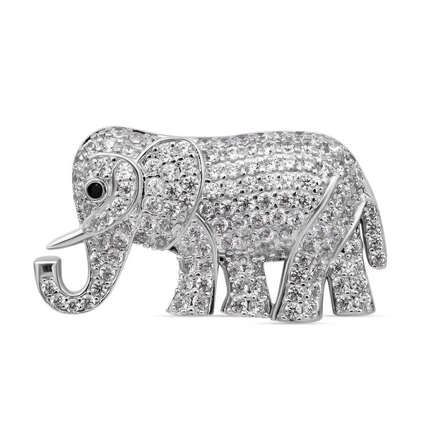 Lustro Stella - wei&szlig;er Zirkonia-Anh&auml;nger, 925 Silber rhodiniert ca. 2.06 ct