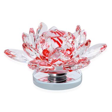 Drehbare Kristall-Lotusblume mit Geschenkbox. Rot