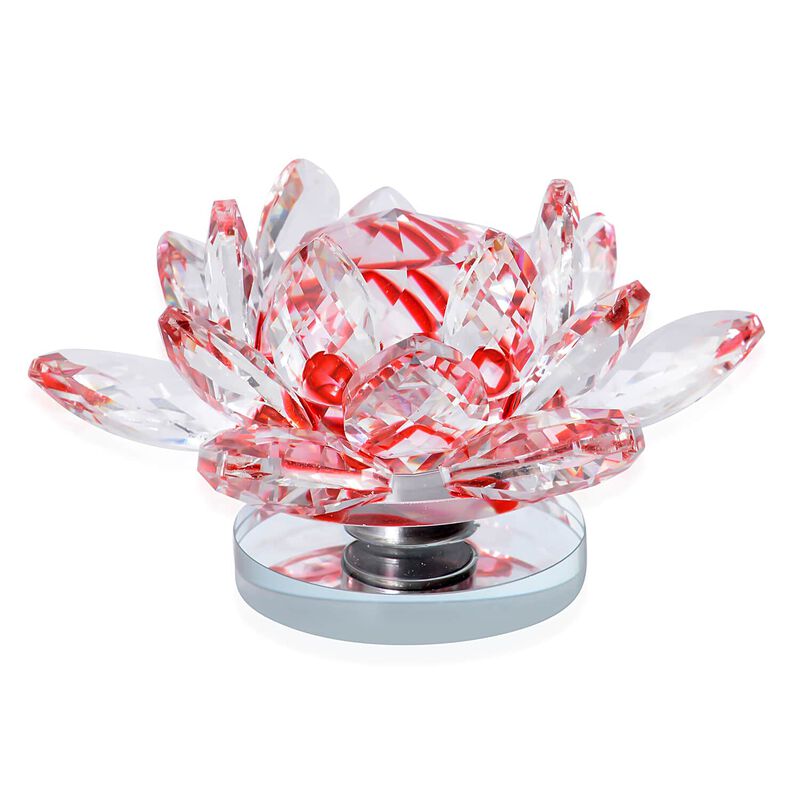 Drehbare Kristall-Lotusblume mit Geschenkbox. Rot image number 0
