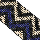 Handgemachter Stretch Perlen-Gürtel mit Holzschnalle, Braun und Mehrfarbig, Rhombus image number 11