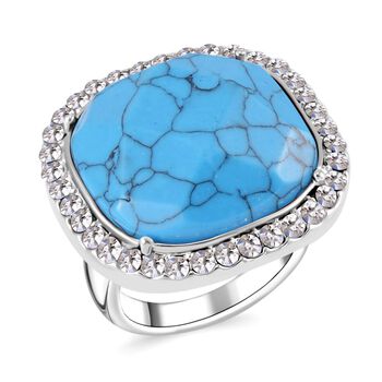 Blaues Howlit und wei&szlig;es Kristall-Schmuckset