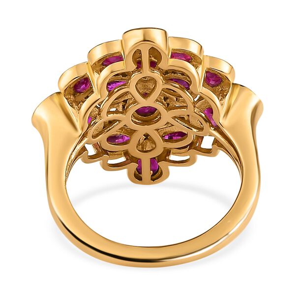 Afrikanischer Rubin und Zirkon-Ring - 4 ct. image number 6