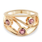 Rosa Turmalin-Ring, 925 Silber Gelbgold Vermeil (Größe 21.00) ca. 0,54 ct image number 0