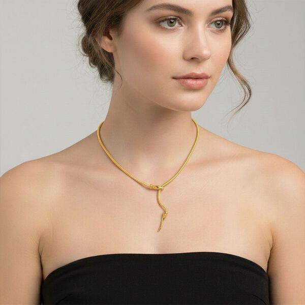 Flexible Schlangenkette, vergoldet image number 2