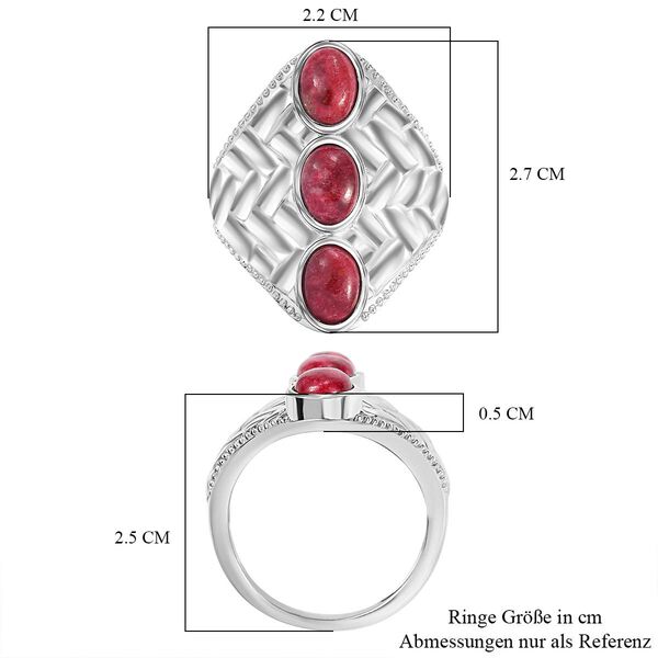 AA Norwegischer Thulit Ring, Silberfarben, (Größe 17.00) ca. 3.06 ct image number 7