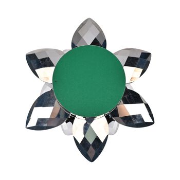 Kristallklare Lotusblume Kerzenhalter mit Drehsockel 18x7,5 cm, mehrfarbig