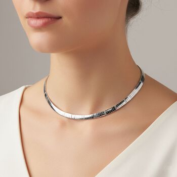 Herringbone Halskette, Edelstahl, Silbefarben, ca. 40.5 cm + 5 cm Extender