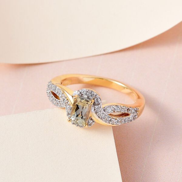 AAA Turkizit und Zirkon Ring - 1,11 ct. image number 2