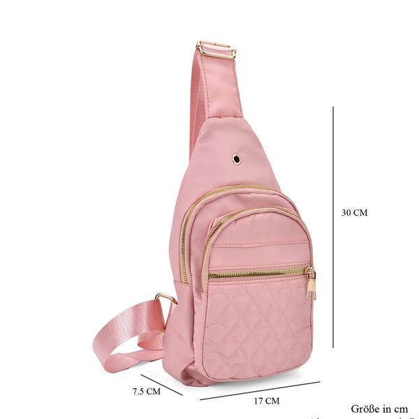 Rucksack mit RFID-Schutz in Steppoptik, 17x7,5x30cm, Rosa image number 7