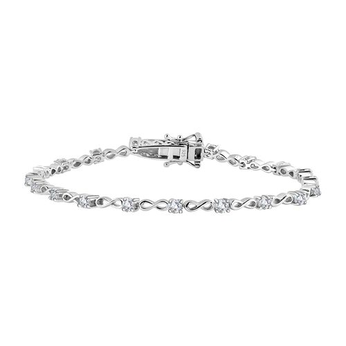 Moissanit Armband ca. 19 cm 925 Silber rhodiniert ca. 1.98 ct image number 0