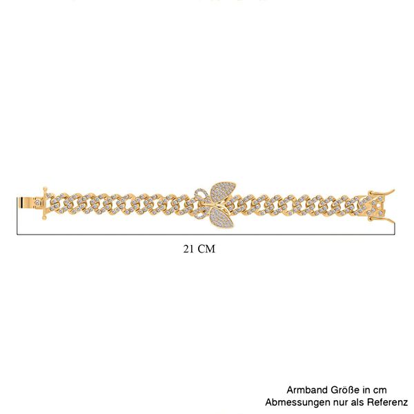 DESIGNER INSPIRIERT Weißer Kristall Armband ca. 19 cm, goldfarben image number 5