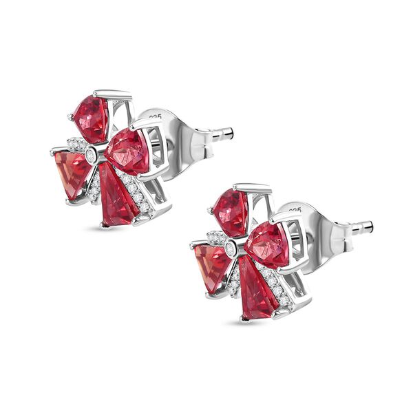 Labor Padparadscha Saphir und Zirkon Ohrringe - 9,10 ct. image number 4