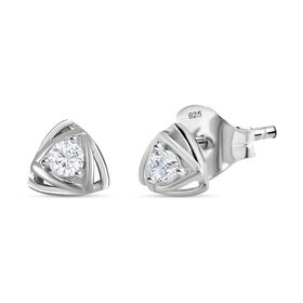 Moissanit Ohrringe, 925 Silber rhodiniert - 0,22 ct.