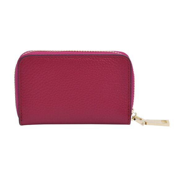 PREMIERE - SENCILLEZ Geldb&ouml;rse aus 100% echtem Leder und RFID Schutz, Gr&ouml;&szlig;e 12x2x8 cm, Fuchsia image number 3