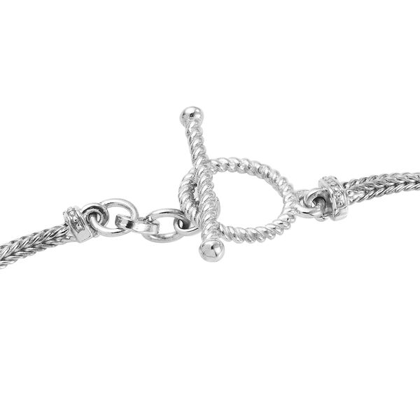 Natürliches Chromdiopsid und Zirkon-Armband, ca. 19 cm, 925 Silber platiniert, ca. 2,07 ct image number 4