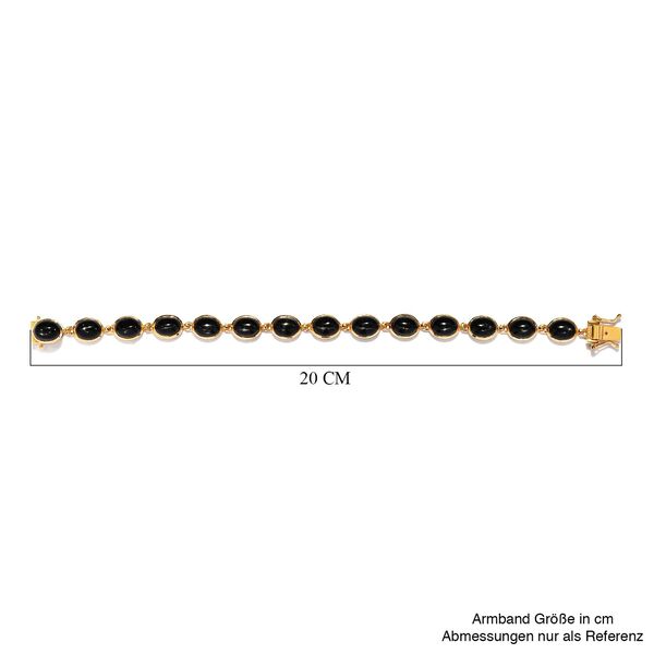 Schwarzes Stern Diopsid-Armband, ca. 19 cm, 925 Silber vergoldet ca. 33.74 ct image number 4