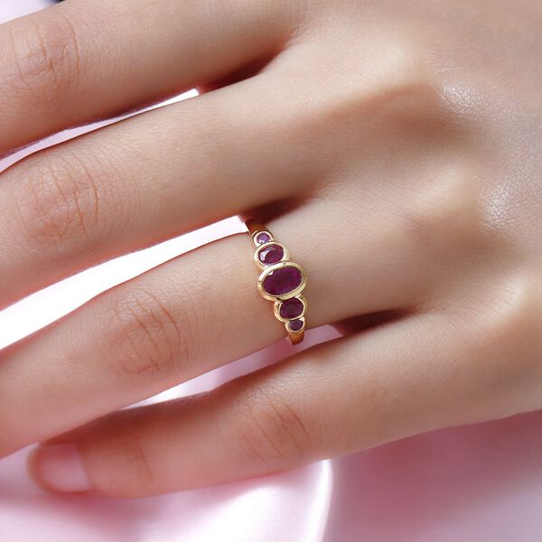 Afrikanischer Rubin-Ring, 925 Silber vergoldet  ca. 1,48 ct image number 3