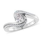 88 Facetten Moissanit Bypass Ring 925 Silber platiniert  ca. 0,57 ct image number 3