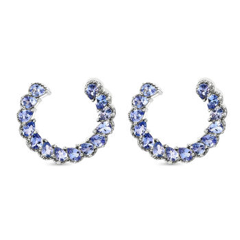 Tansanit-Ohrringe in Silber, 4,03 ct.