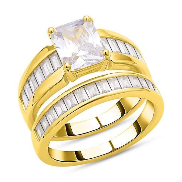 Wei&szlig;er Zirkonia Schmuckset, Messing ca. 8,10 ct image number 4