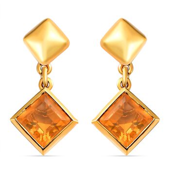 Salamanca Feueropal Ohrringe, 925 Silber vergoldet ca. 1.56 ct