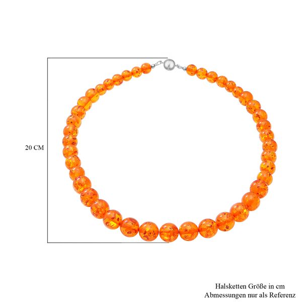 Natürliche, zertifizierte, baltische Bernstein Kugel-Halskette- 150 ct. image number 4