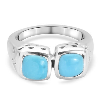 Nat&uuml;rlicher Sleeping Beauty T&uuml;rkis Ring 925 Silber platiniert (Gr&ouml;&szlig;e 16.00) ca. 2,37 ct